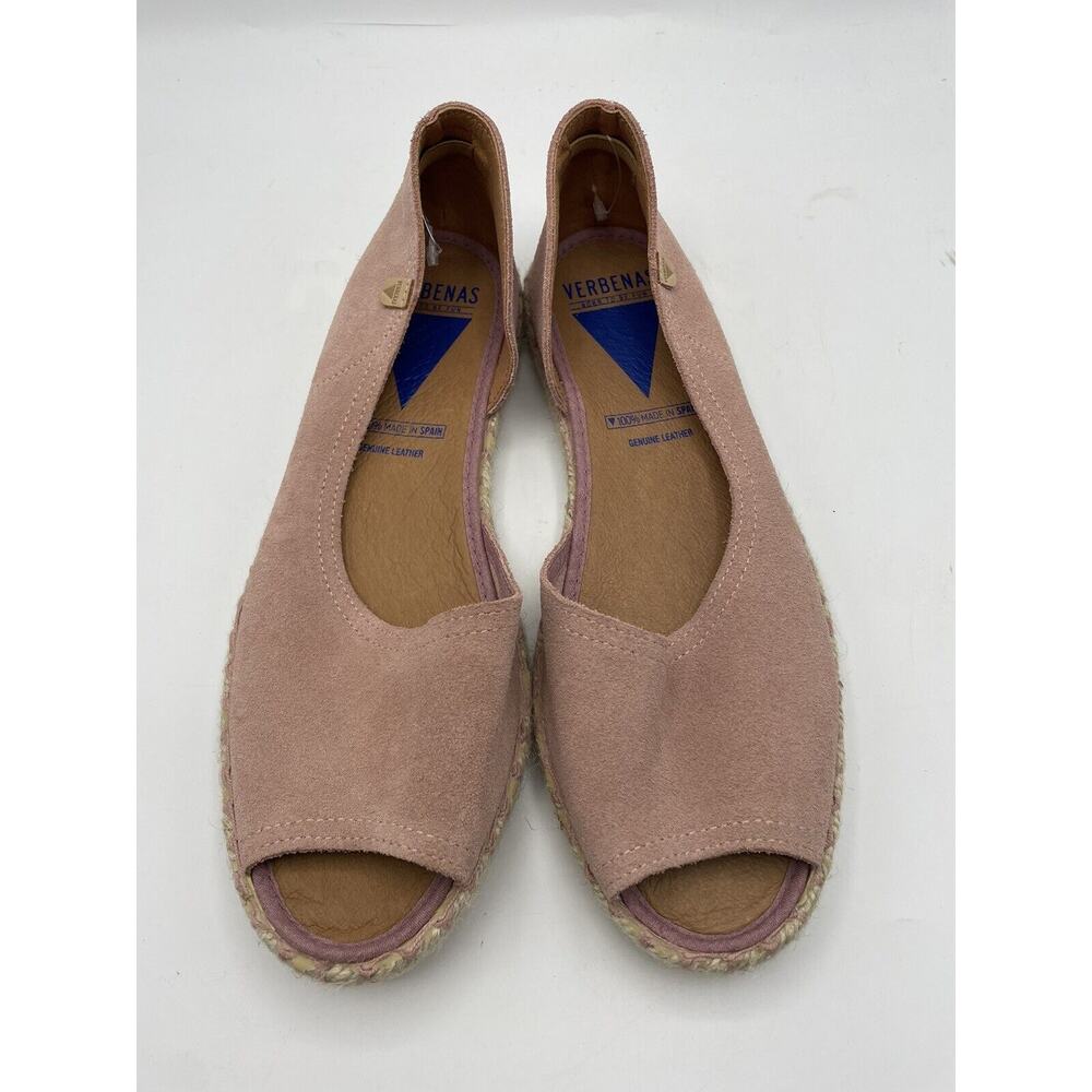 Verbenas CRUZ Pink Suede D'Orsay Open Toe Espadrille Flats Sz US 8.5/9 EU 40 NEW
